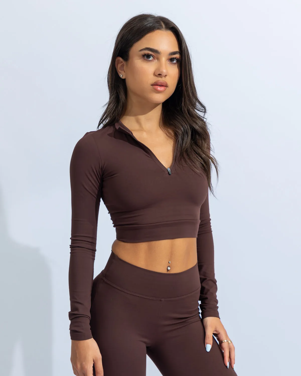 Power Classic Split Hem Leggings - Coffee