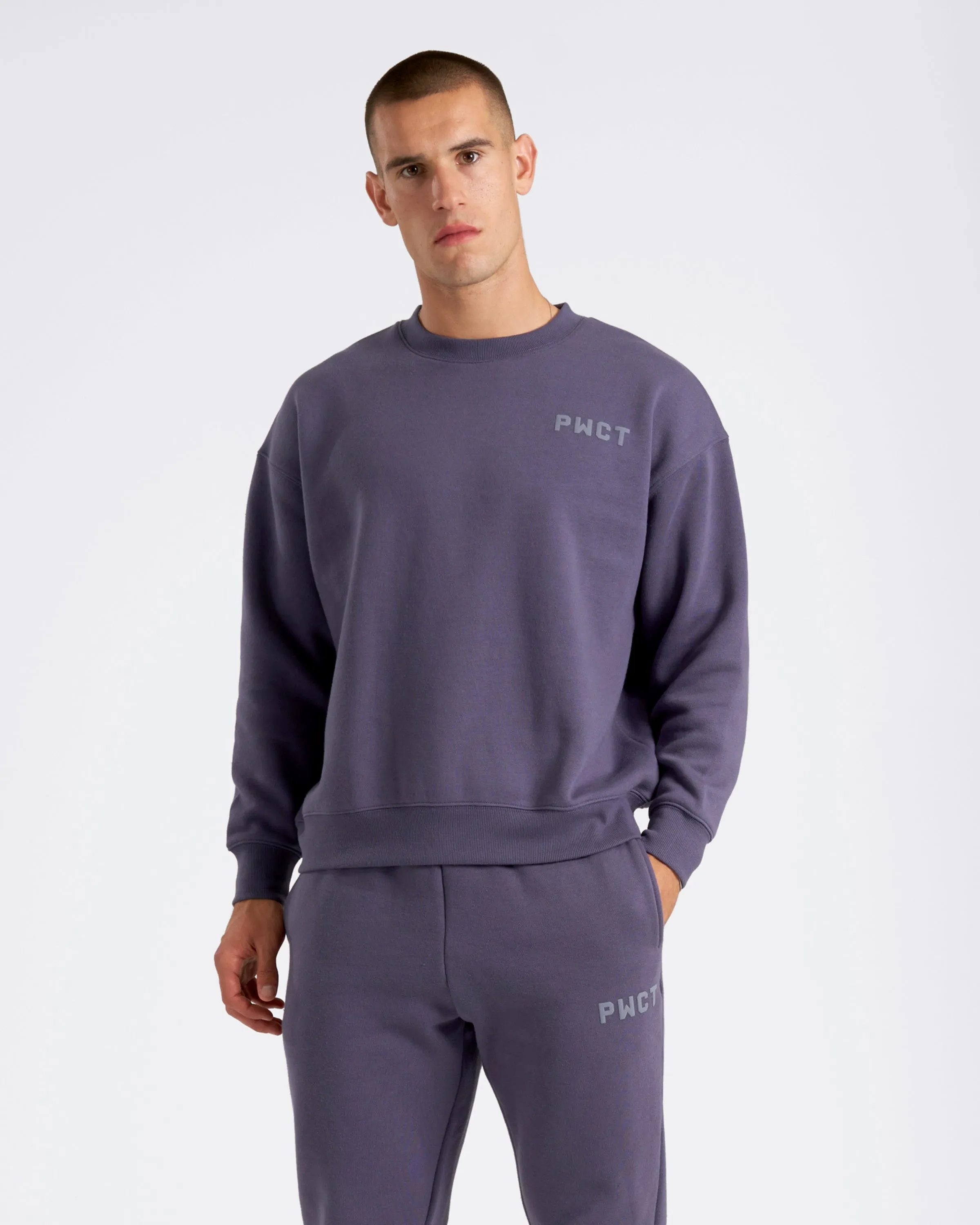 PWCT Club Men's Box Fit Crew Greystone Blue