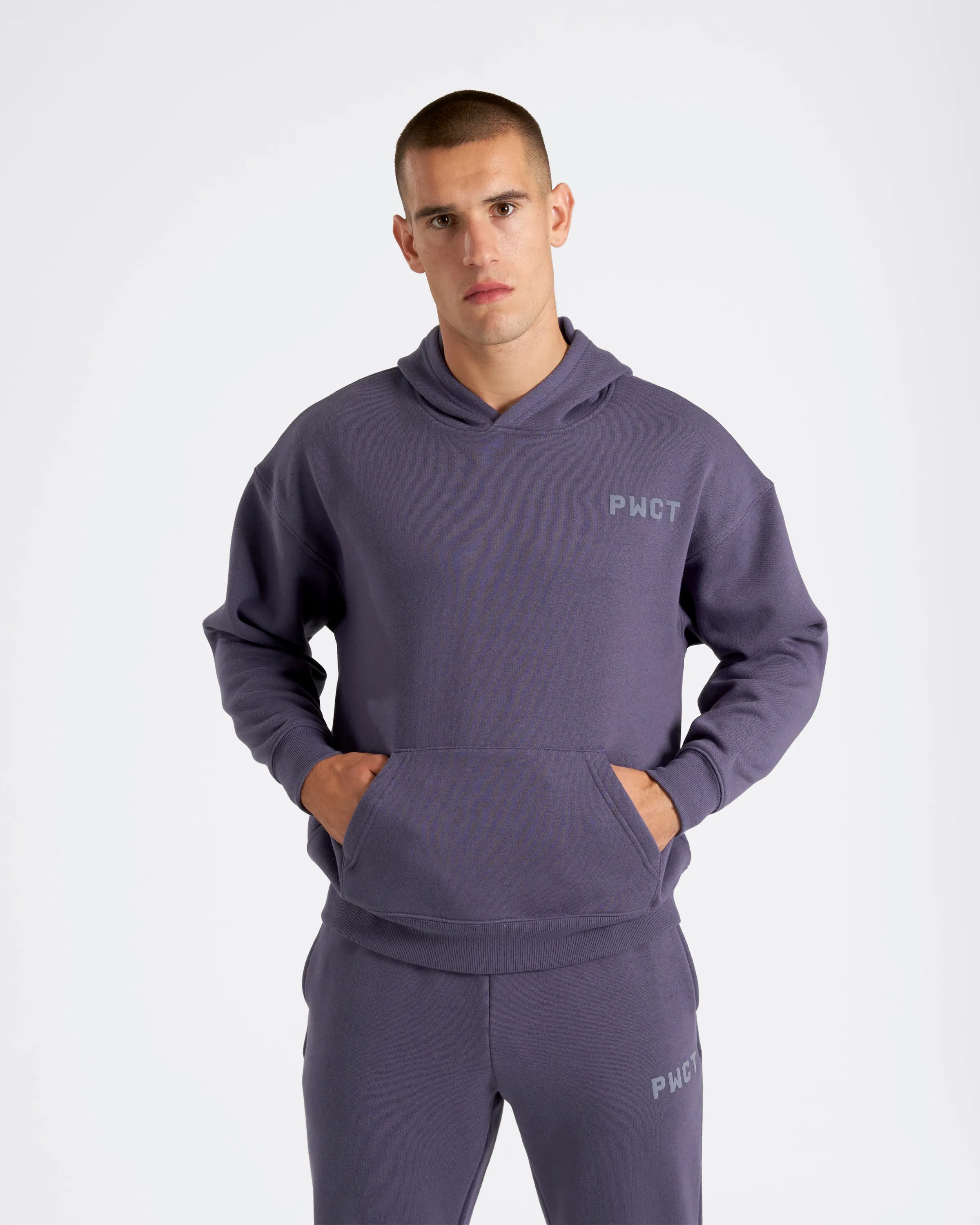 PWCT Club Men's Box Fit Hoodie Greystone Blue