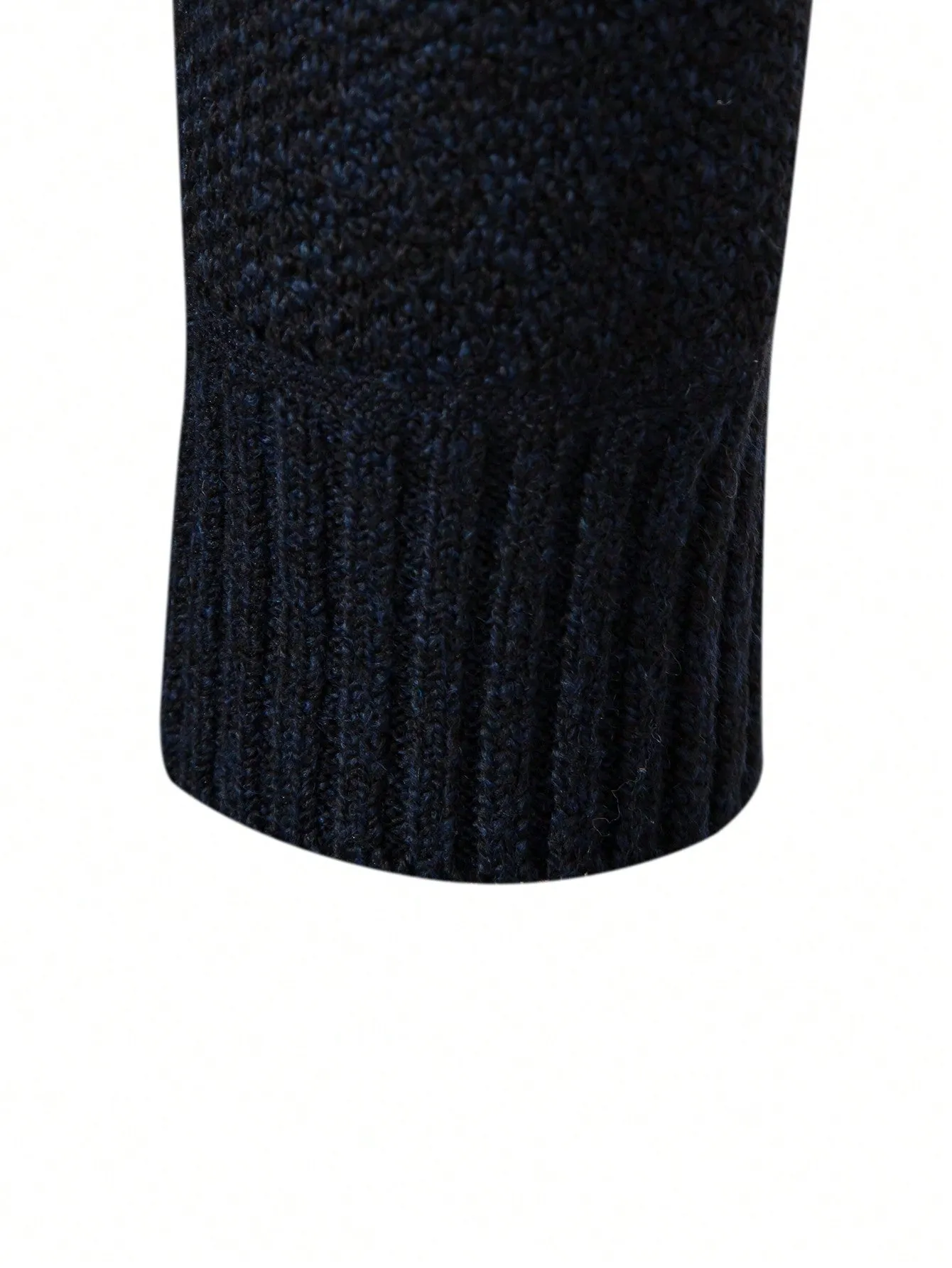 QA Homme Men Color Block Quarter Zip Thermal Lined Sweater