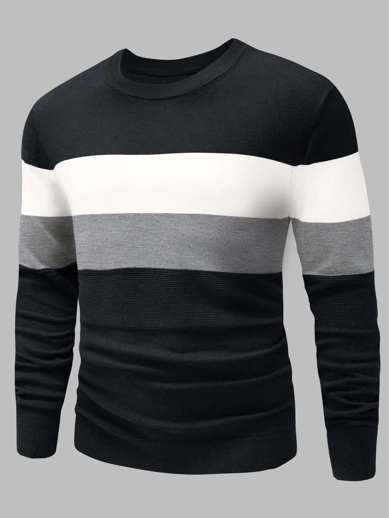 QA Homme Men Colour Block Jumper