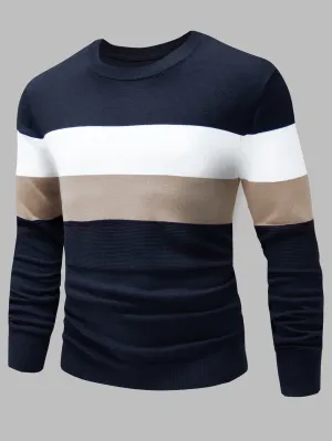 QA Homme Men Colour Block Jumper
