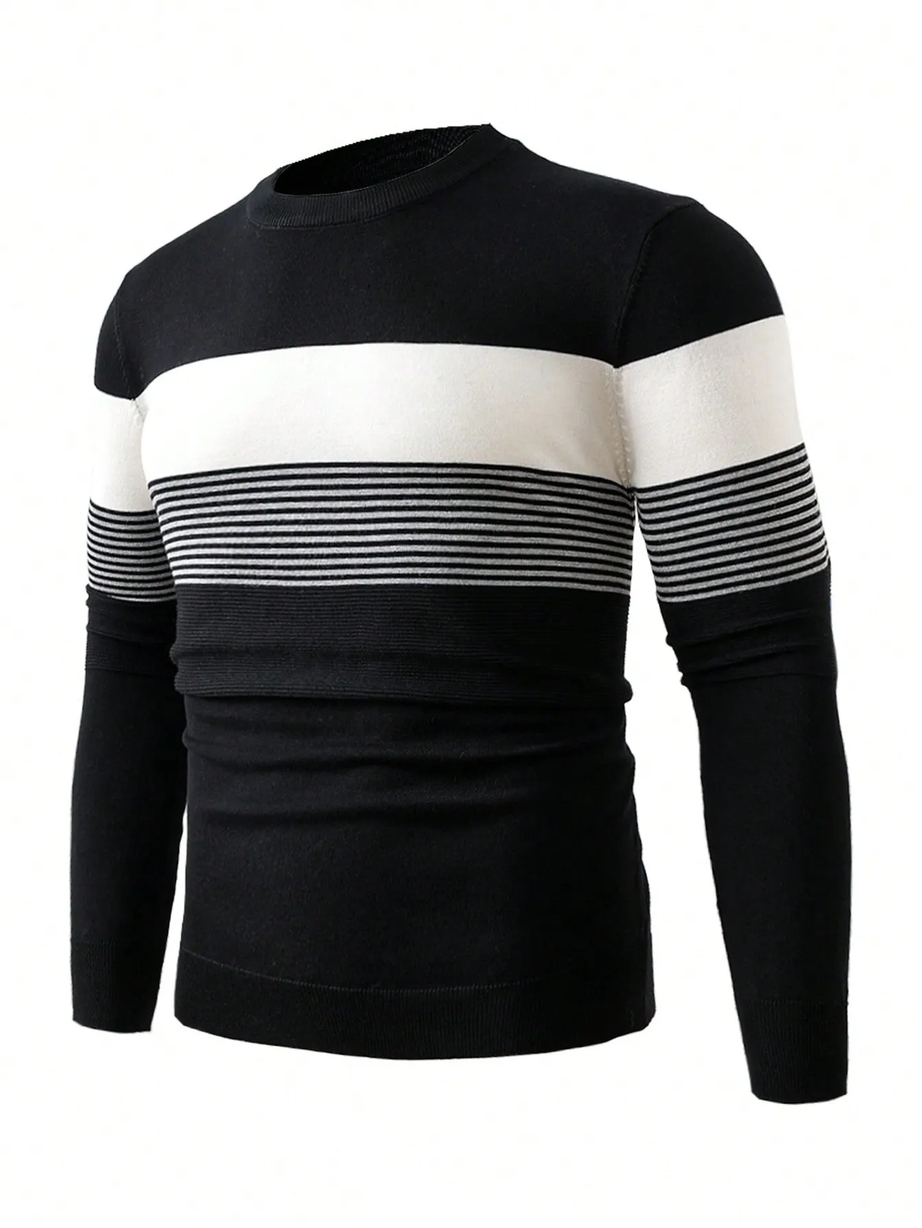 QA Homme Men Colour Block Jumper