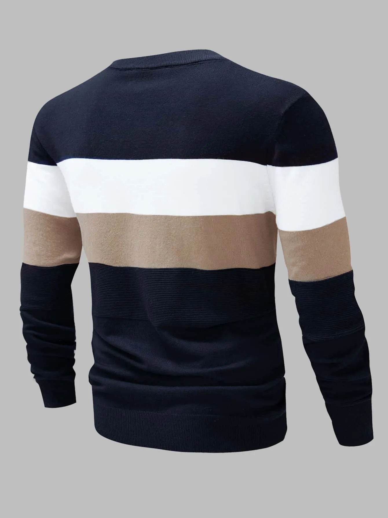 QA Homme Men Colour Block Jumper