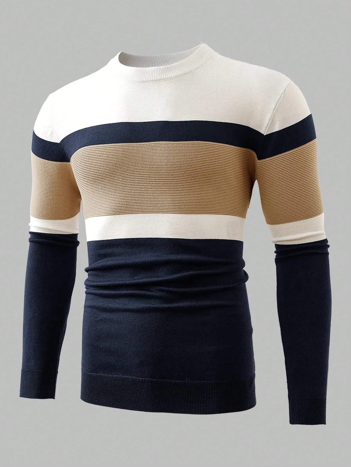 QA Homme Men Colour Block Jumper