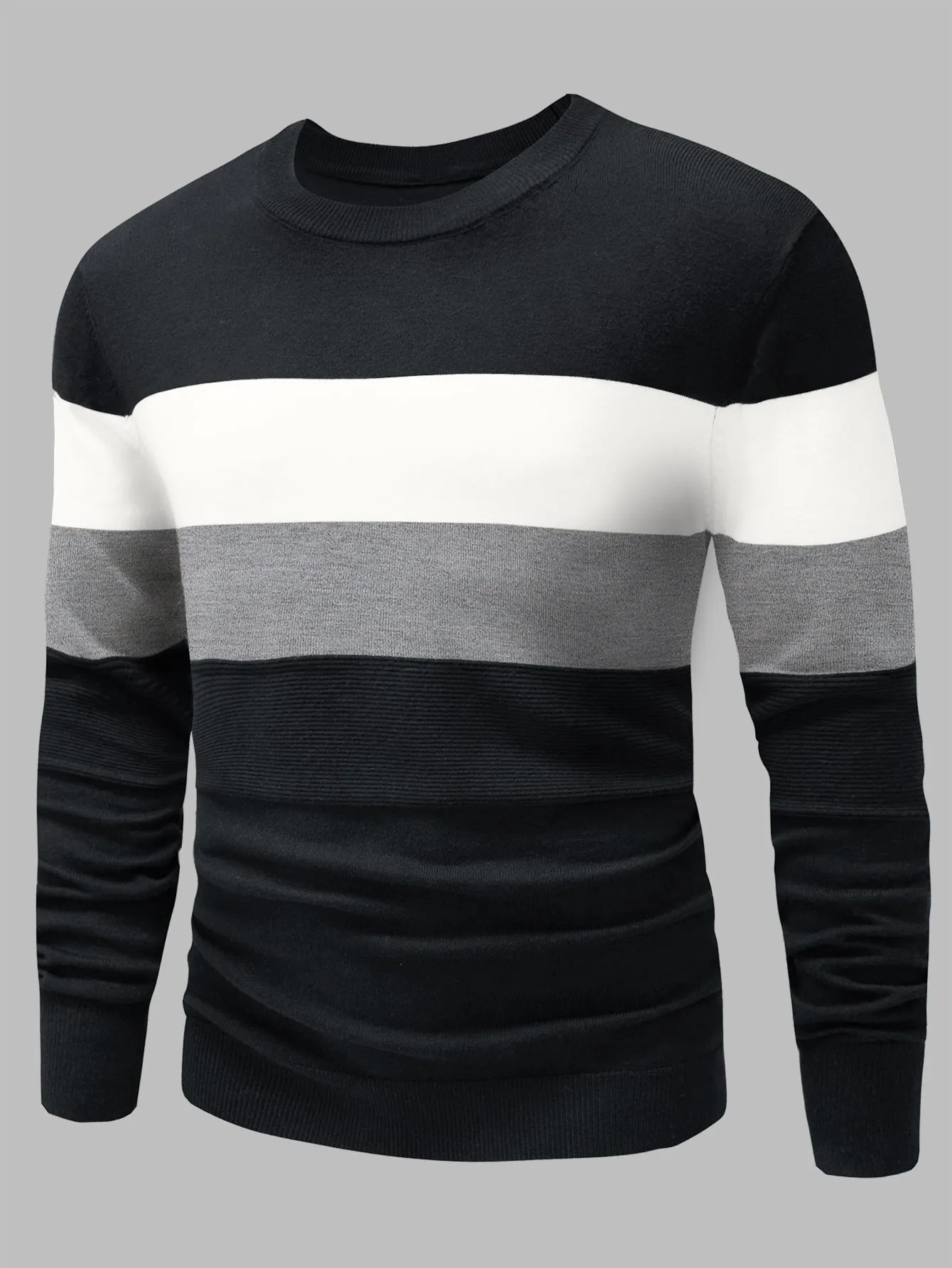 QA Homme Men Colour Block Jumper