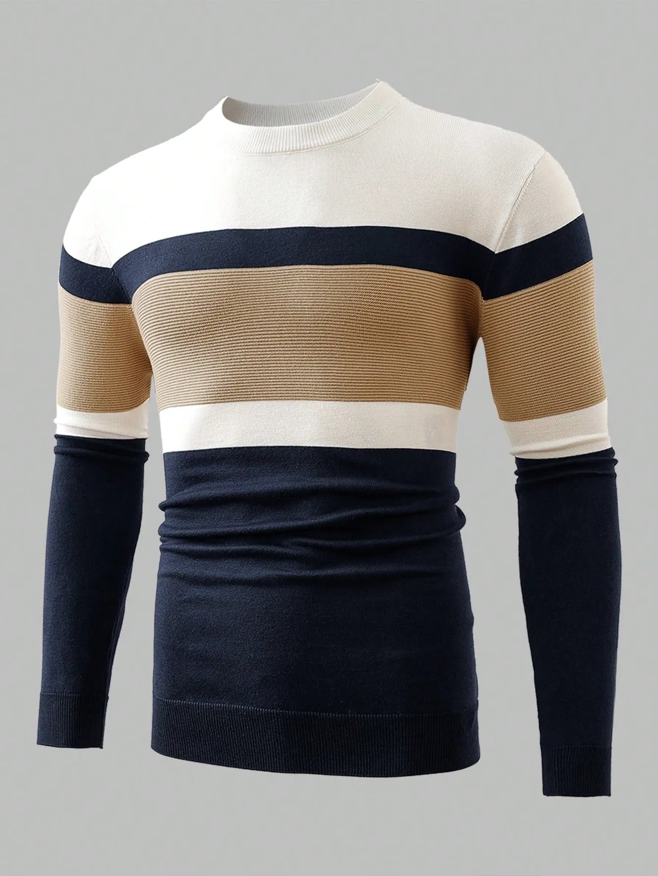 QA Homme Men Colour Block Jumper