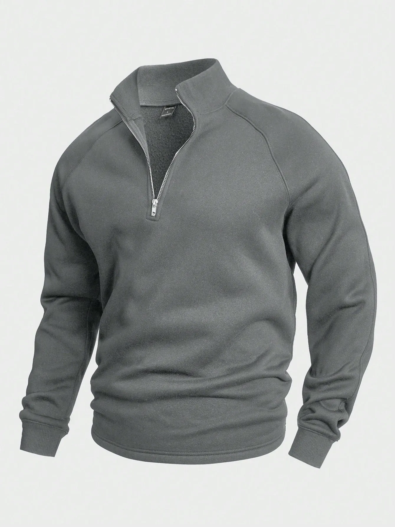 QA Homme Men Half Zip Raglan Sleeve Sweatshirt