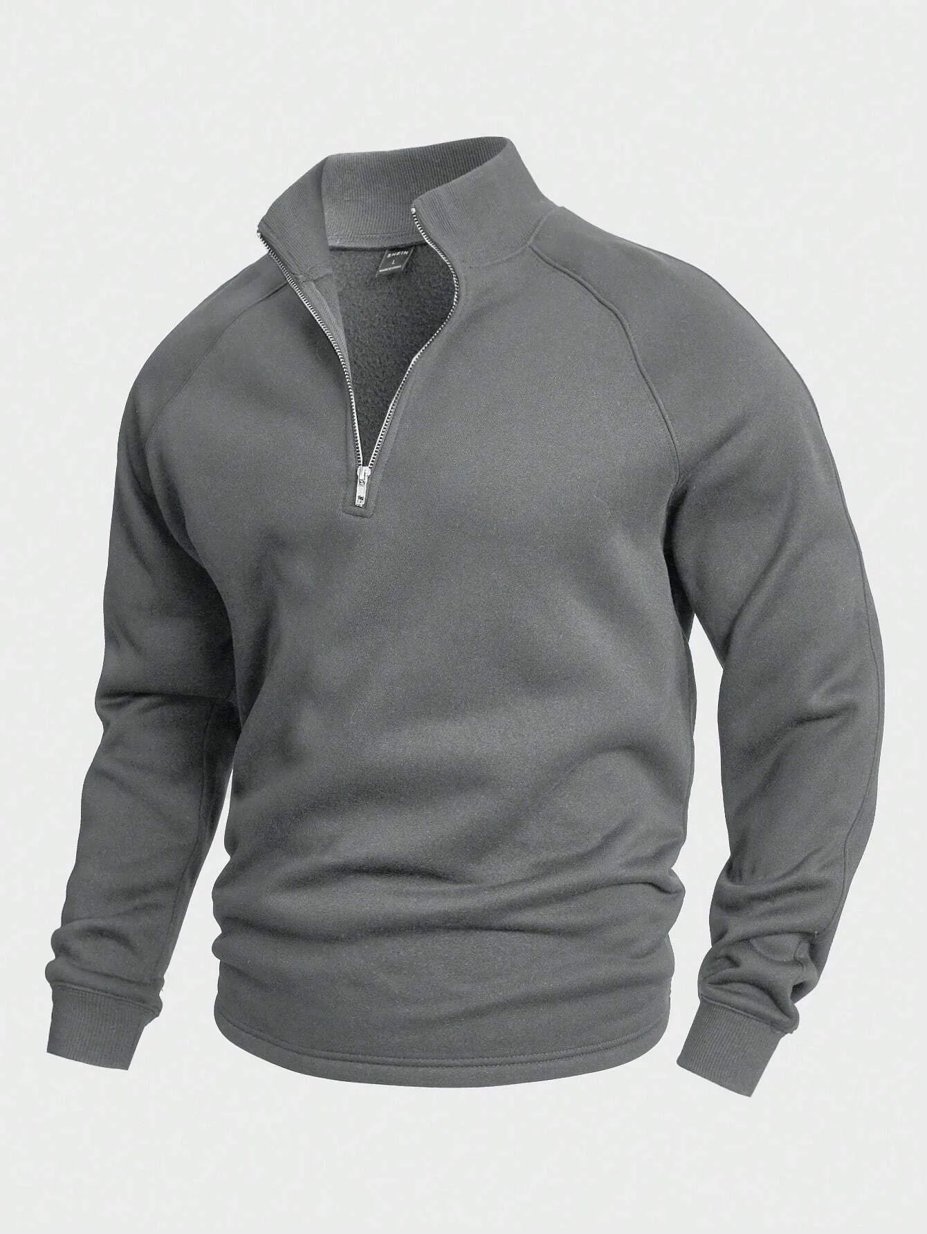 QA Homme Men Half Zip Raglan Sleeve Sweatshirt