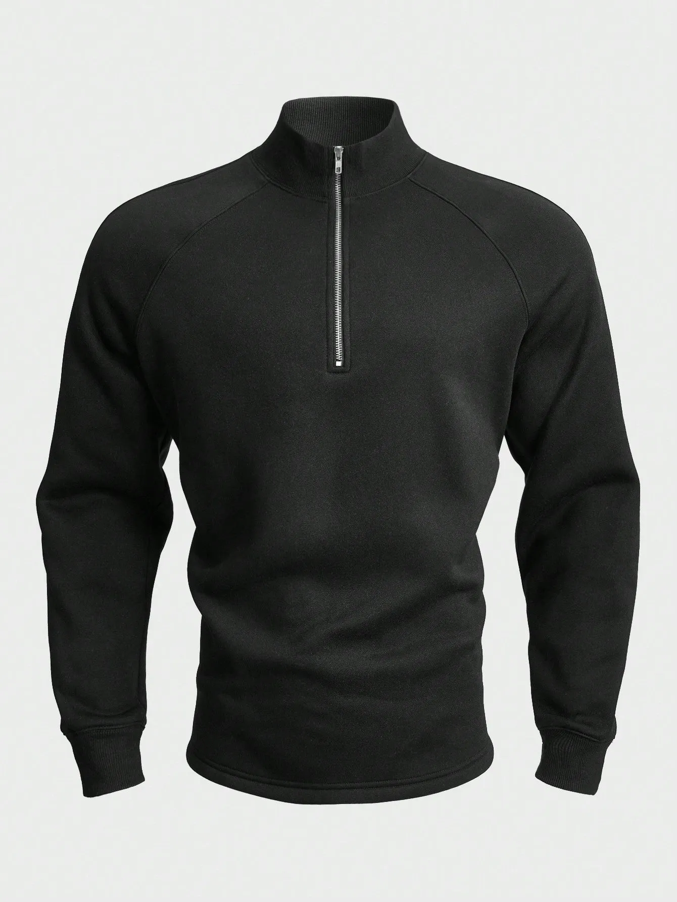 QA Homme Men Half Zip Raglan Sleeve Sweatshirt