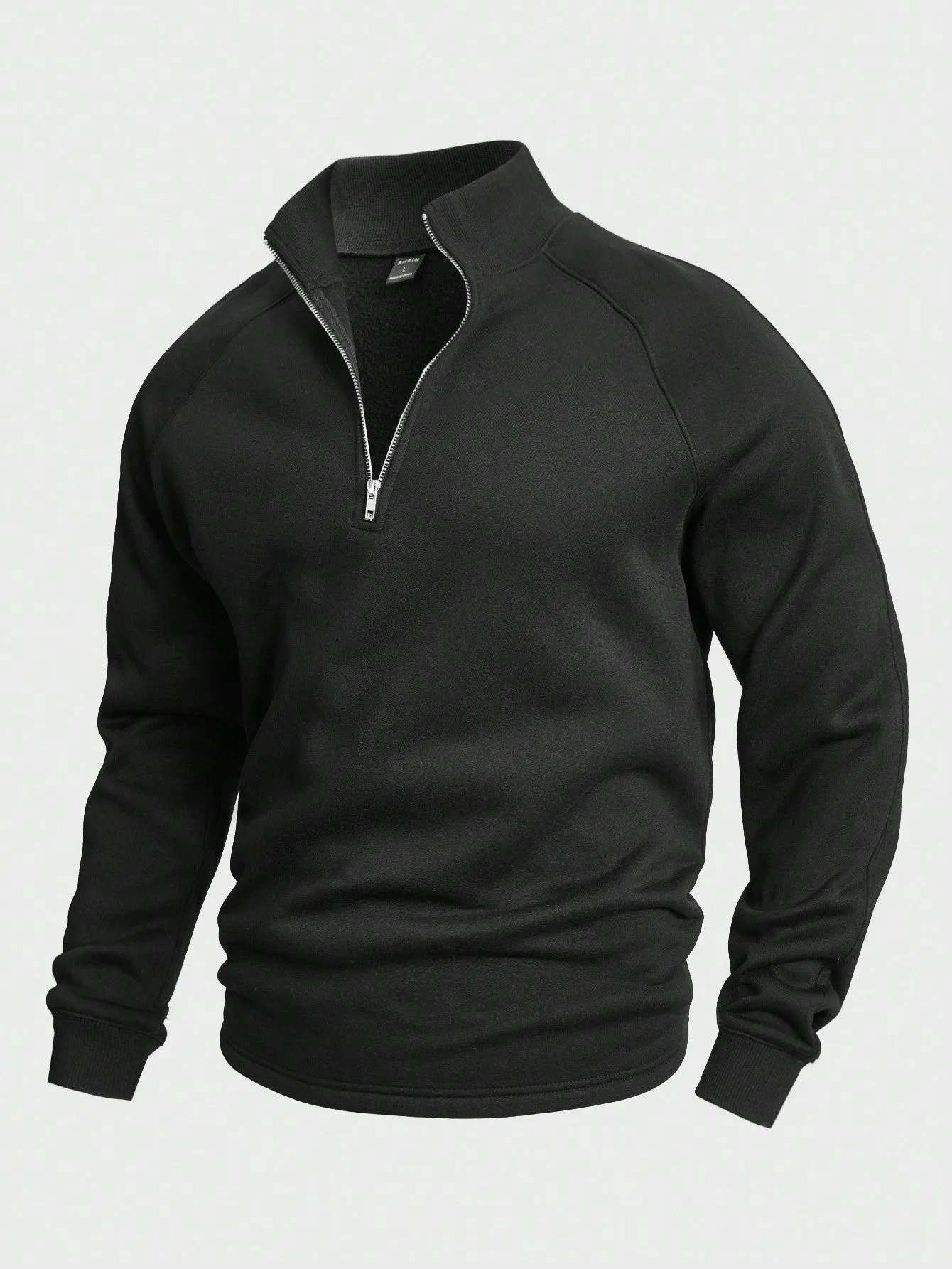 QA Homme Men Half Zip Raglan Sleeve Sweatshirt