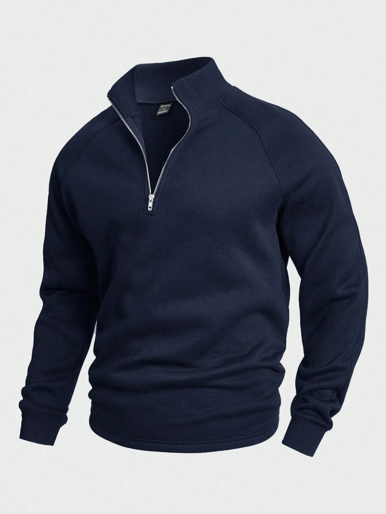 QA Homme Men Half Zip Raglan Sleeve Sweatshirt