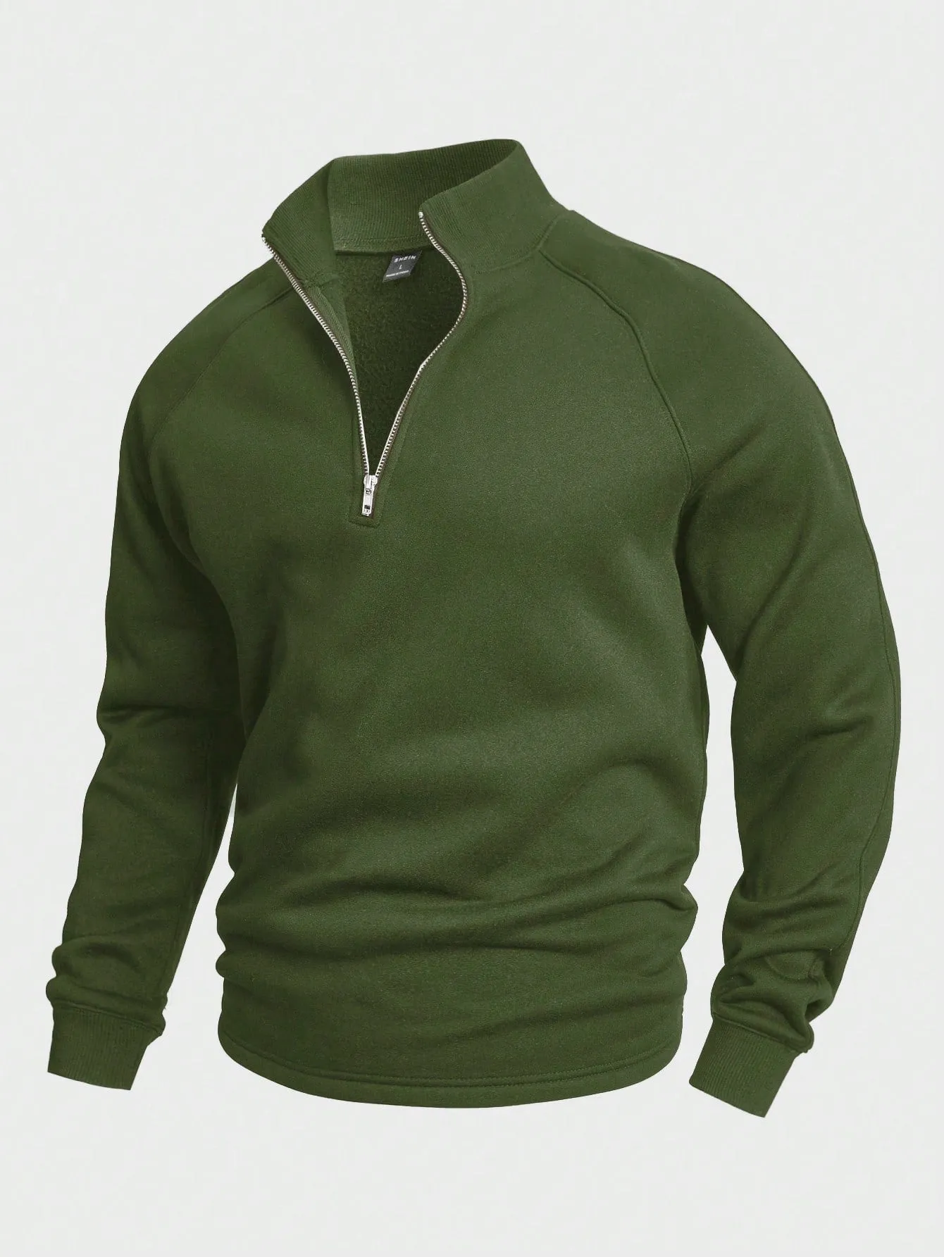 QA Homme Men Half Zip Raglan Sleeve Sweatshirt