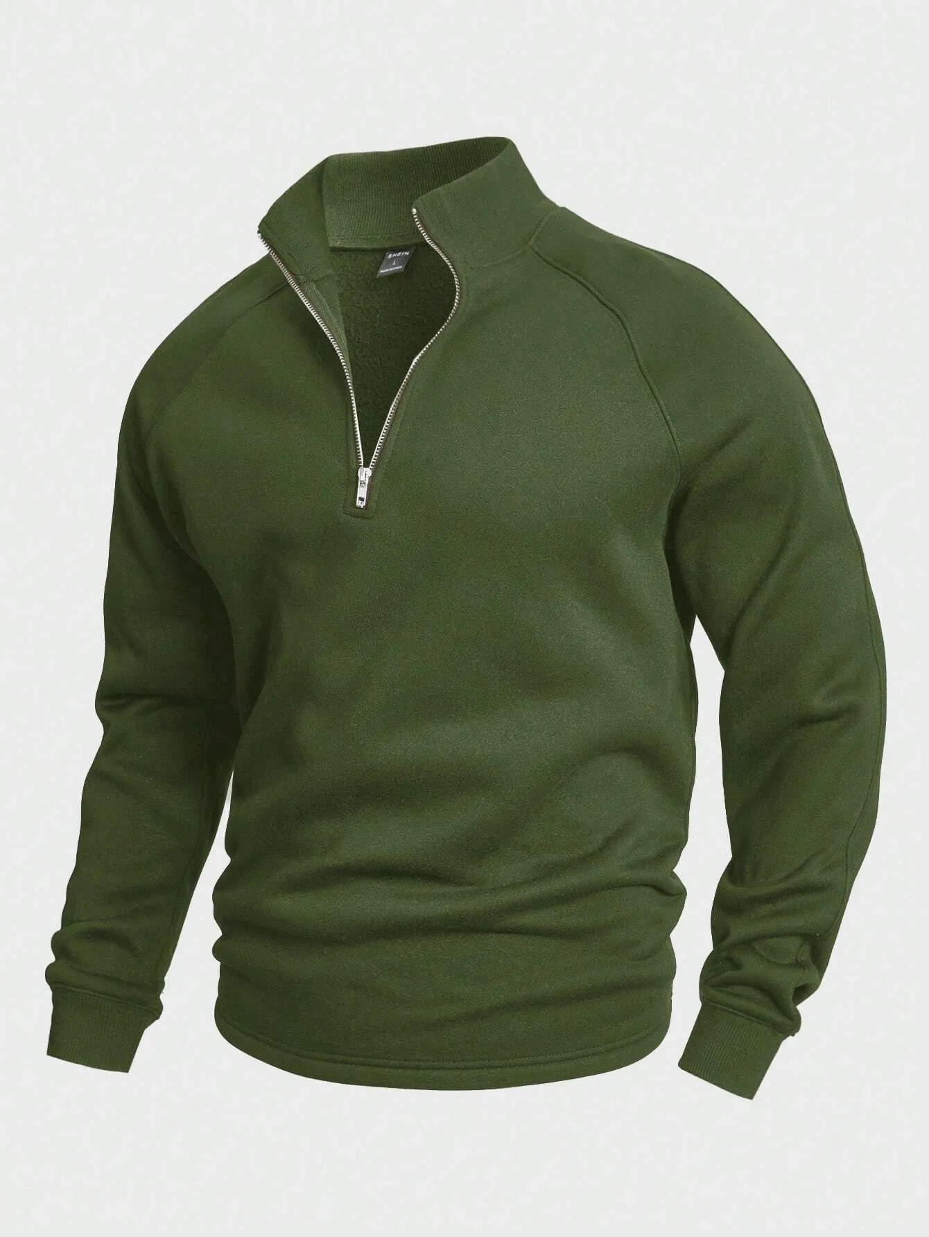 QA Homme Men Half Zip Raglan Sleeve Sweatshirt