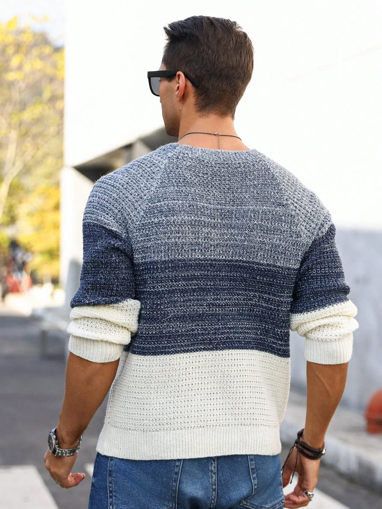 QA Homme Men's Color-Block Sweater