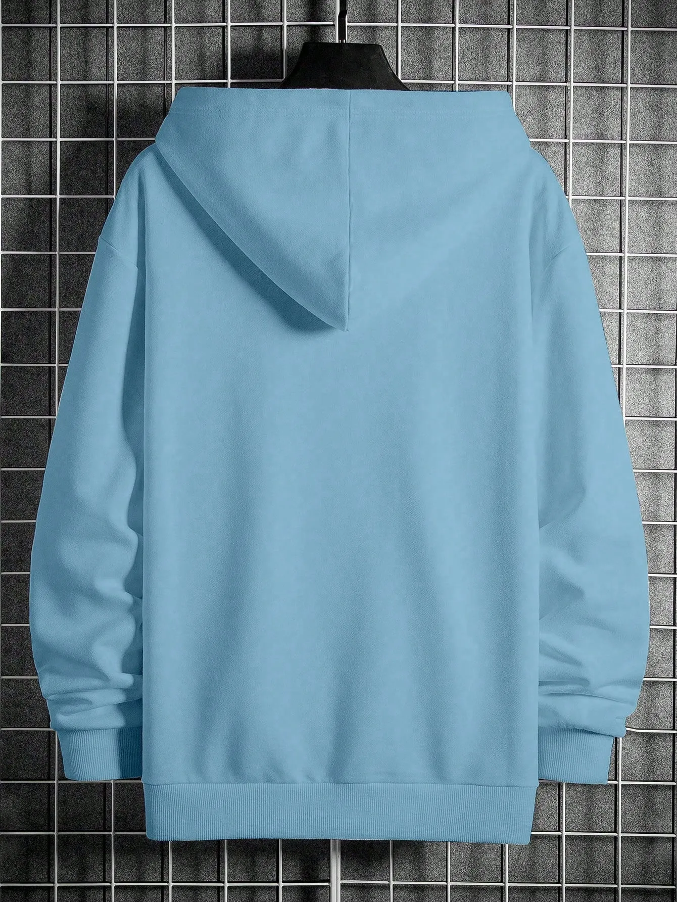 QA Homme Men's Hooded Sweatshirt With Letter Print And Drawstring