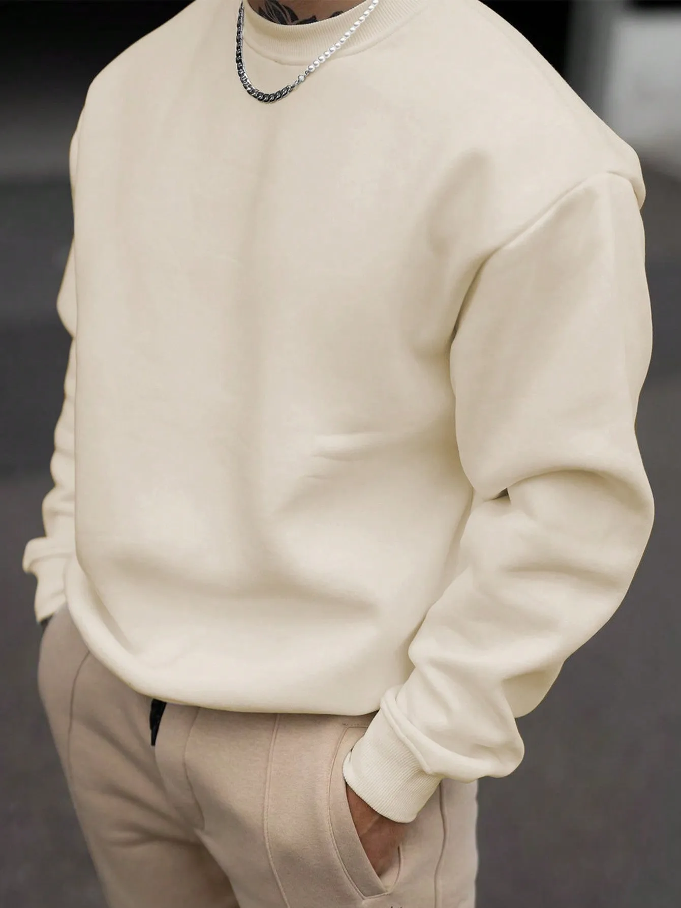 QA Men's Solid Color Sweatshirt