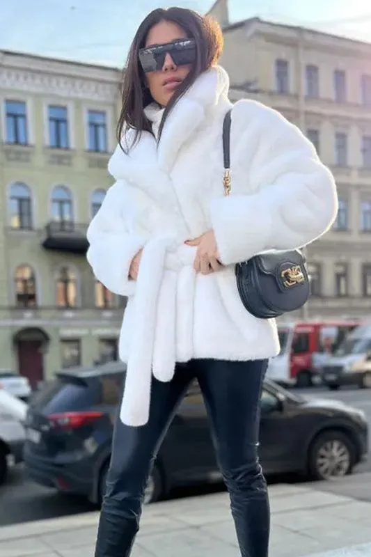 Rabbit fur imitation thickened warm coat