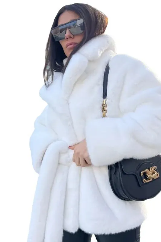 Rabbit fur imitation thickened warm coat