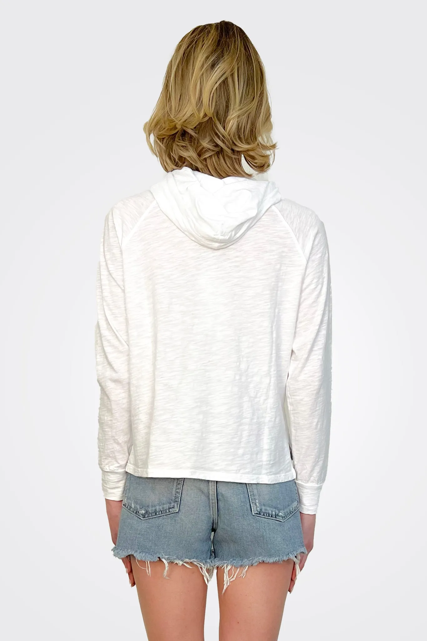 Raglan Boxy Hoodie - White