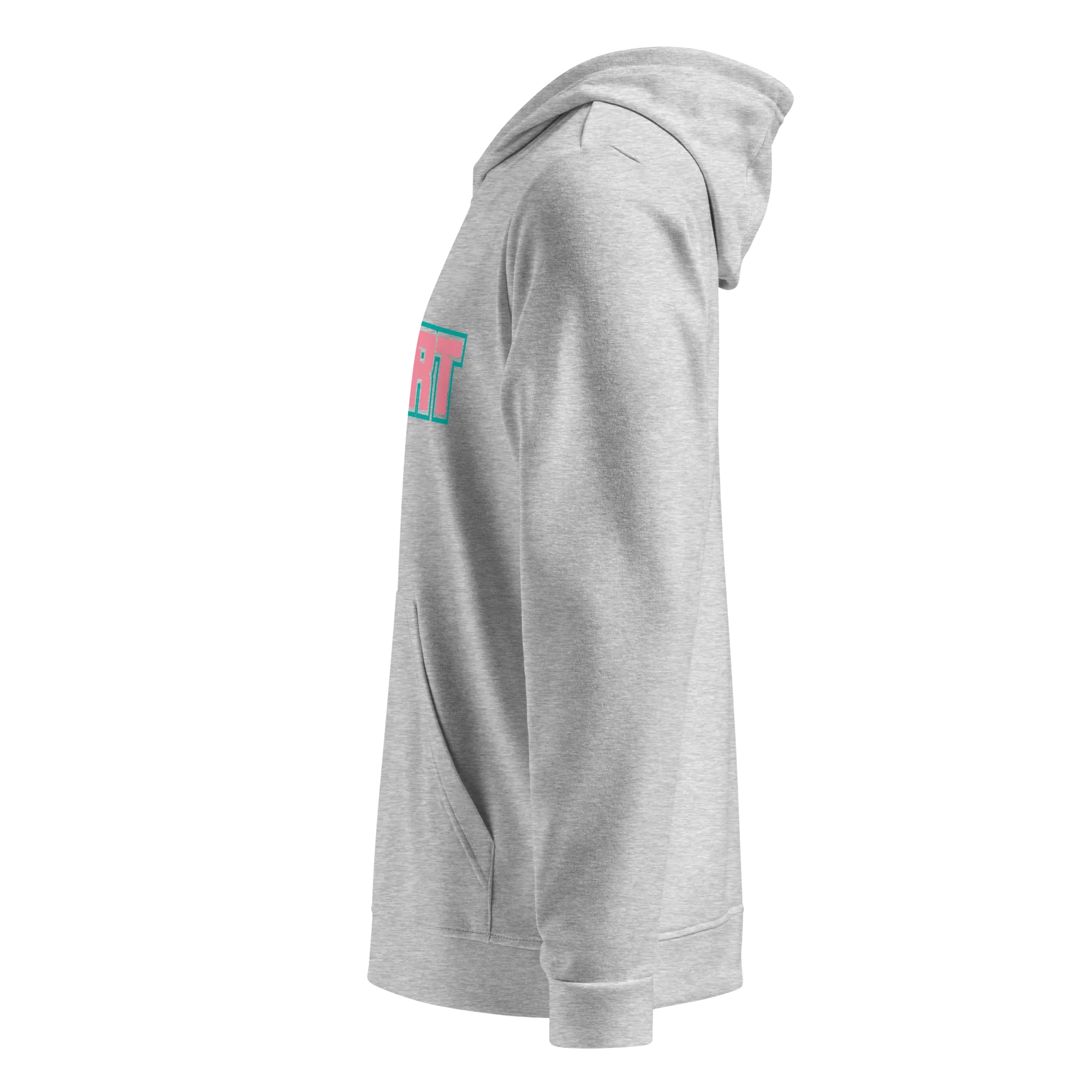 Red Alert Pink Block Logo adidas fleece hoodie