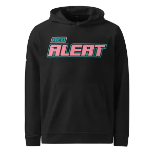 Red Alert Pink Block Logo adidas fleece hoodie