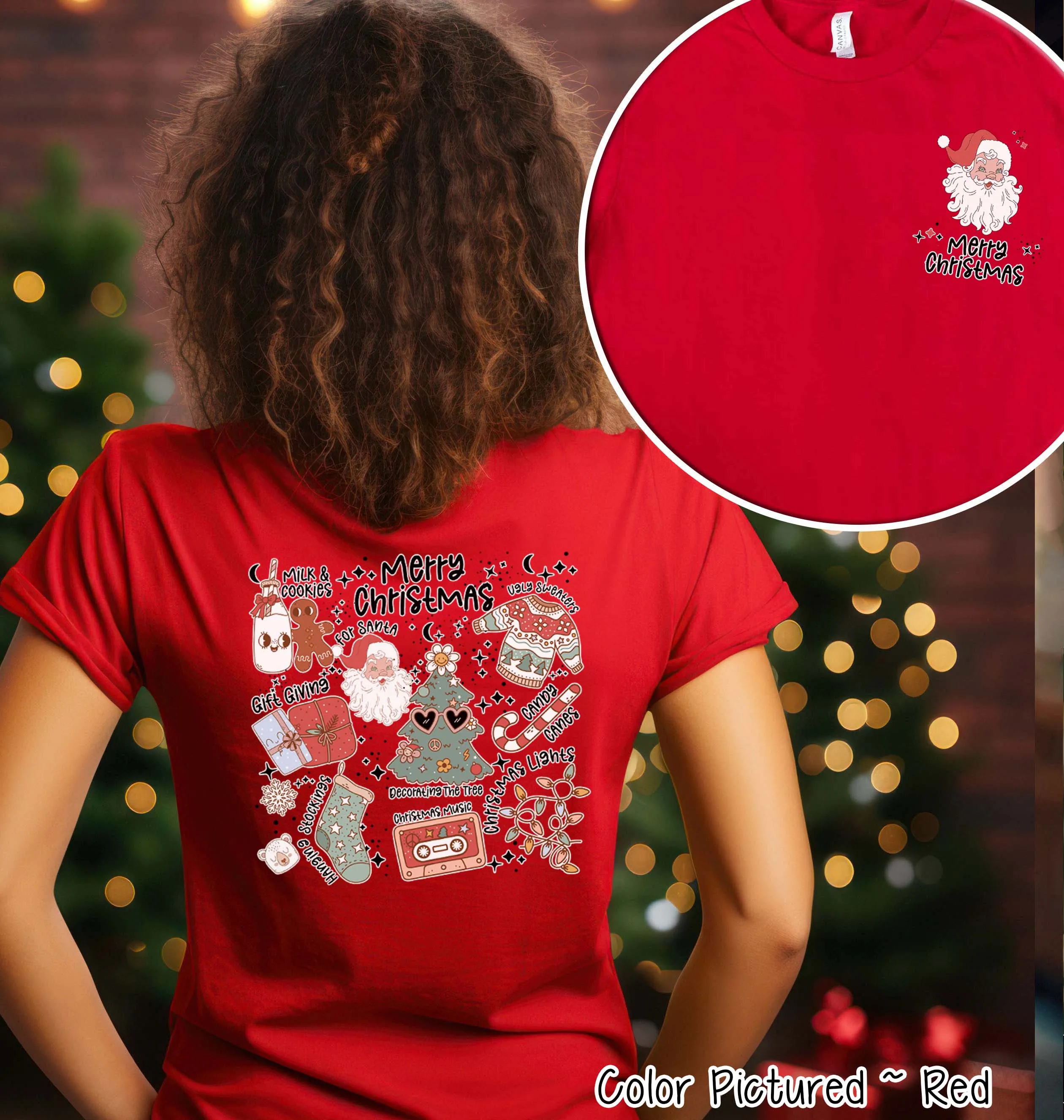Retro Merry Christmas Favorite Things 2 Sided Tee or Sweatshirt