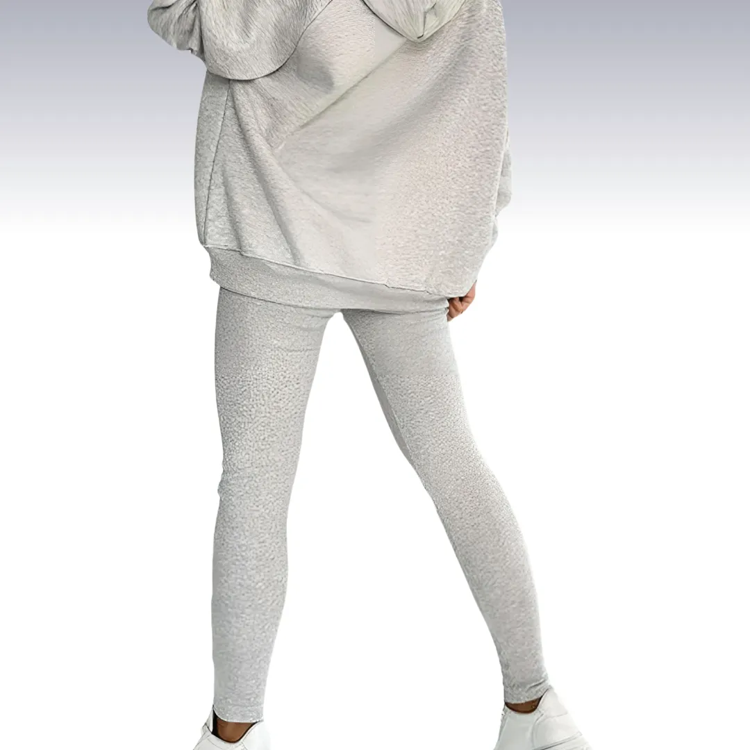 Rowy™ | Comfortable 3-piece fall set - hoodie with buttons, shirt and leggings
