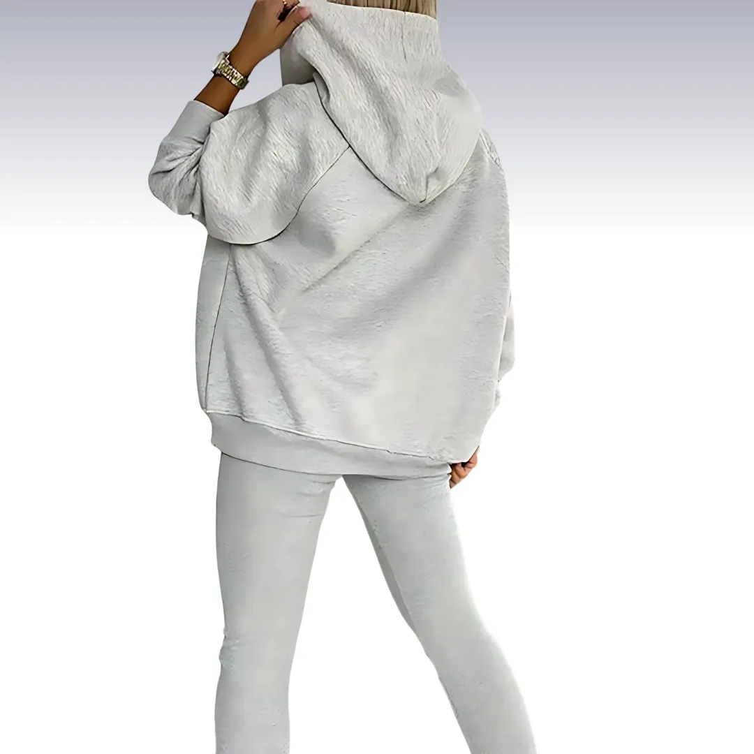 Rowy™ | Comfortable 3-piece fall set - hoodie with buttons, shirt and leggings