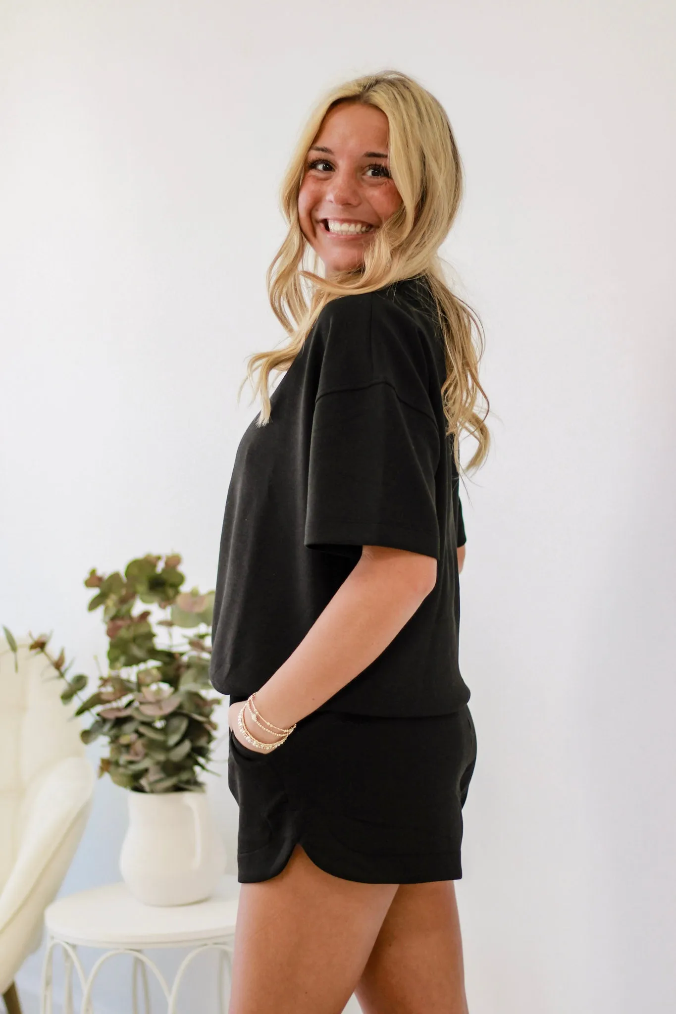 Scuba Short Sleeve Set in Black