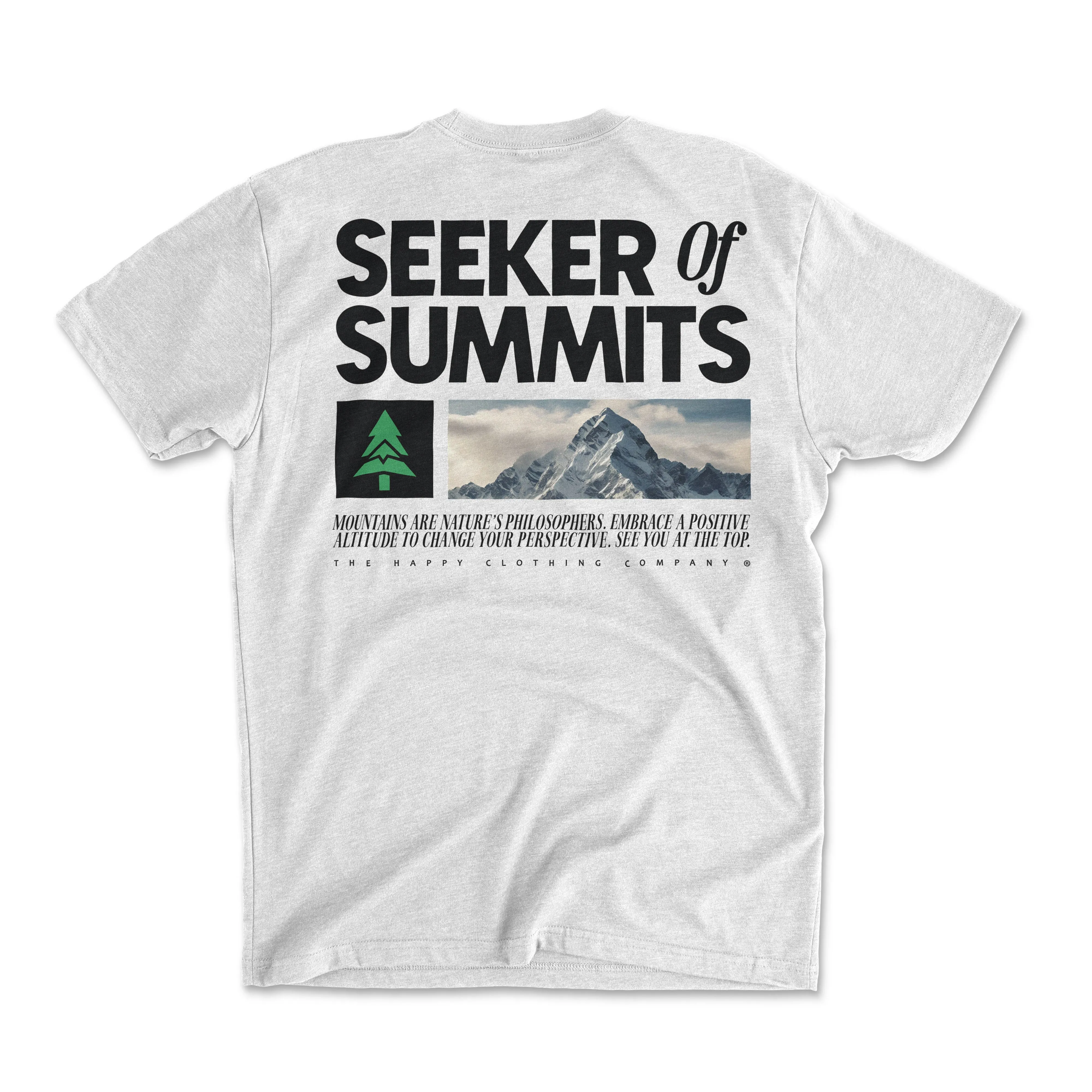 Seeker Of Summits Back Print 'Explorer Tee' | Lightweight Blend |