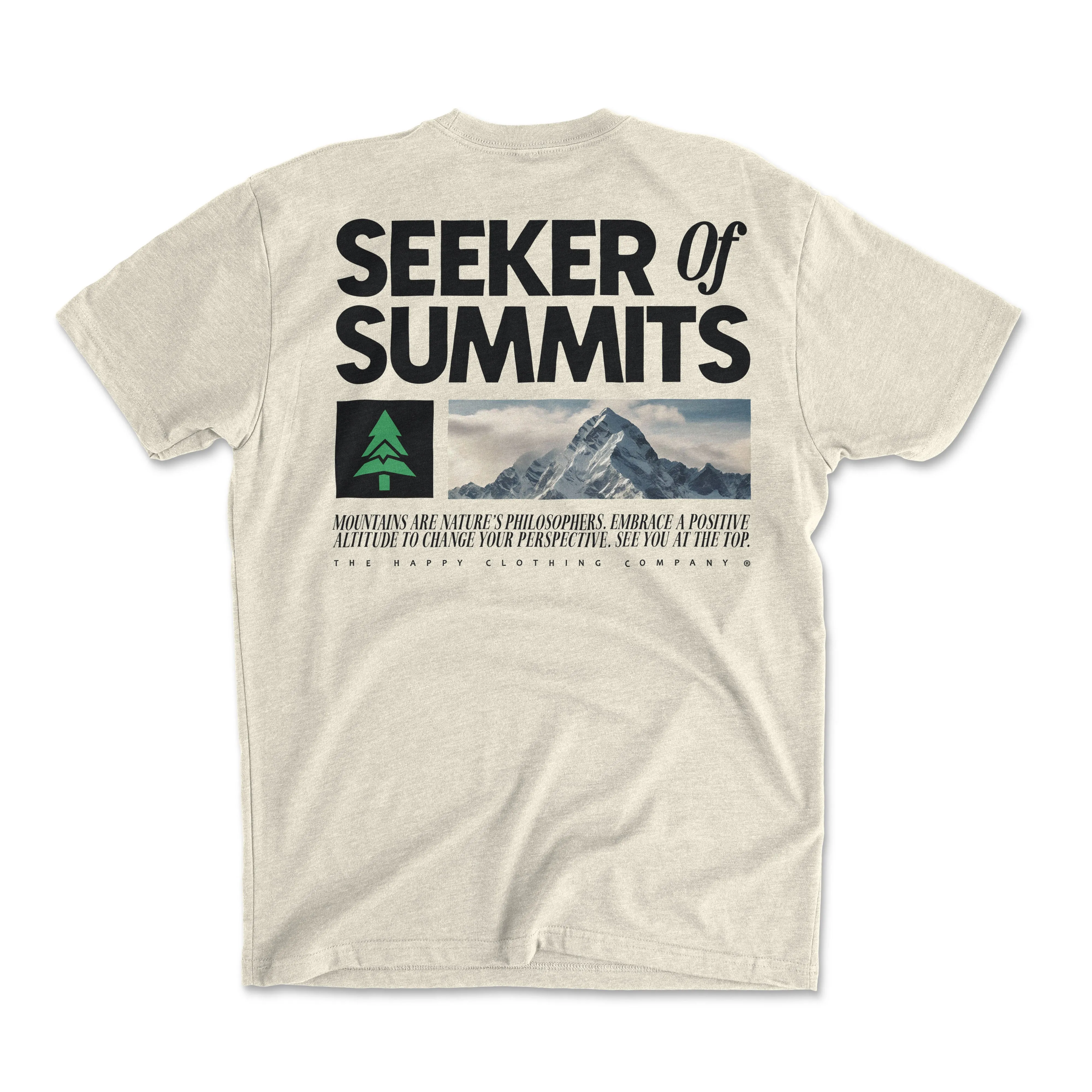 Seeker Of Summits Back Print 'Explorer Tee' | Lightweight Blend |