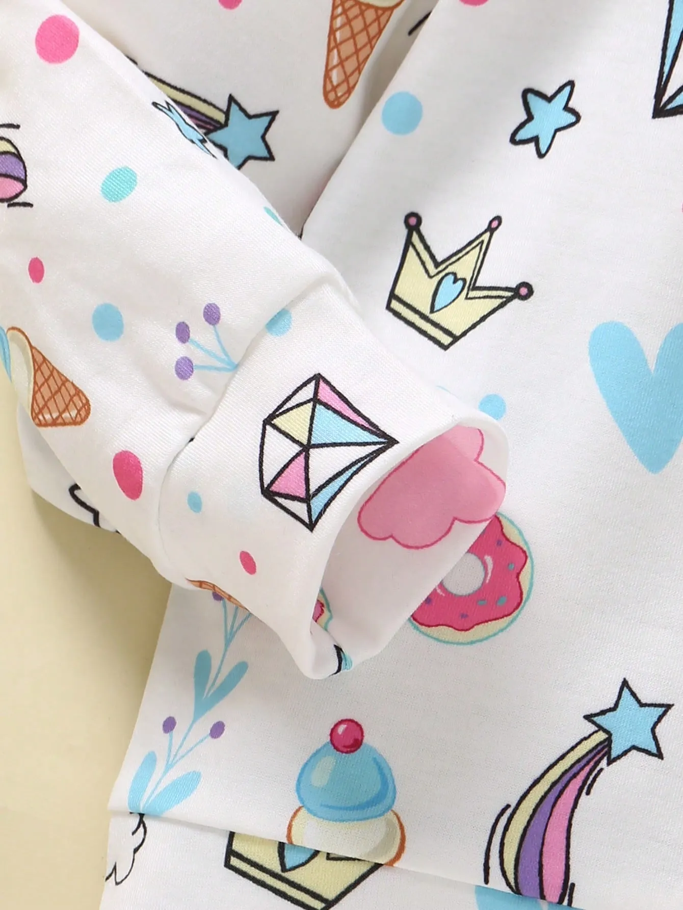 SHEIN Young Girl Casual Sports Round Neck Fitted Long Sleeve Unicorn Print Sweatshirt For Daily Wear, Spring & Autumn