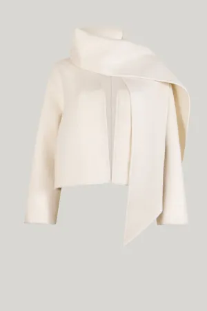 SIENNA COAT WITH SCARF CREAM