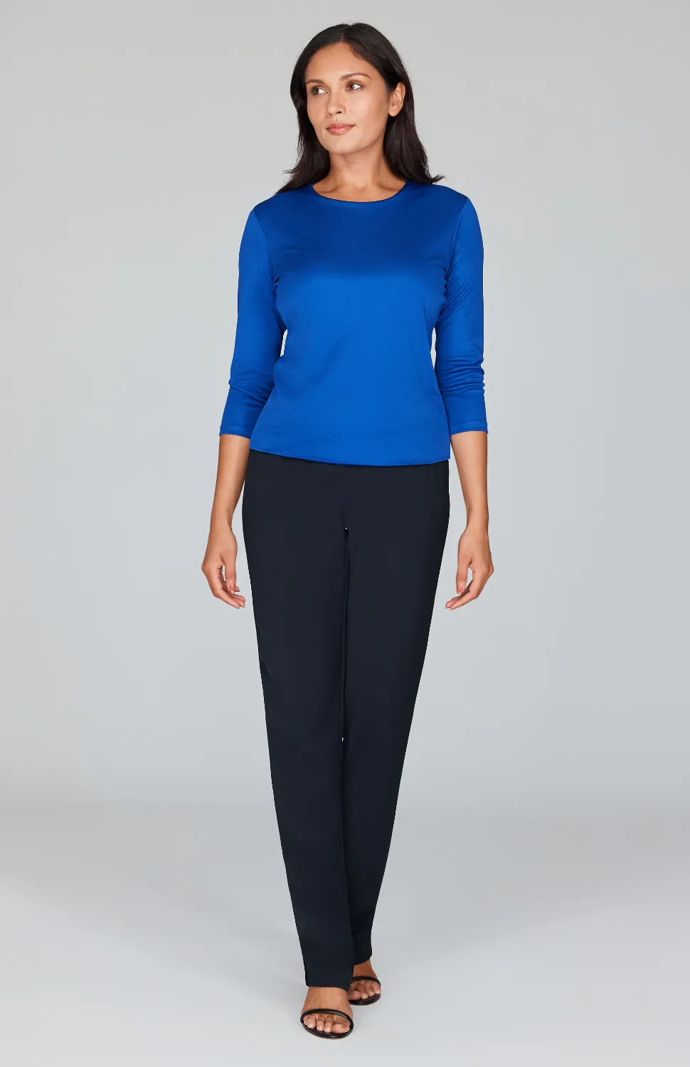 Silk Knit Tee - Cobalt