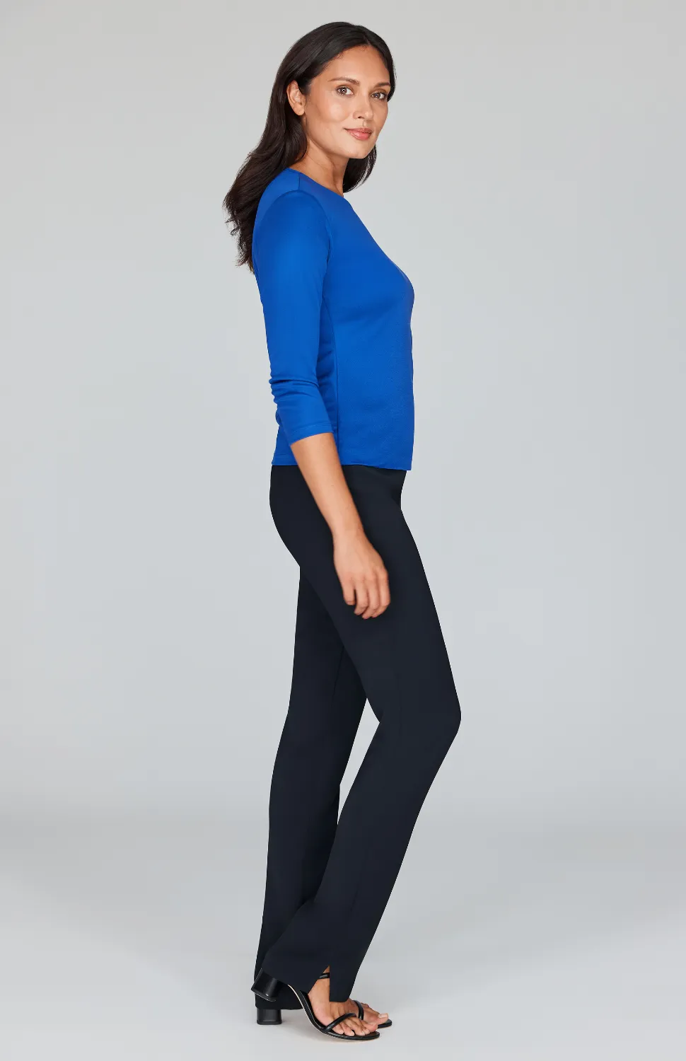 Silk Knit Tee - Cobalt