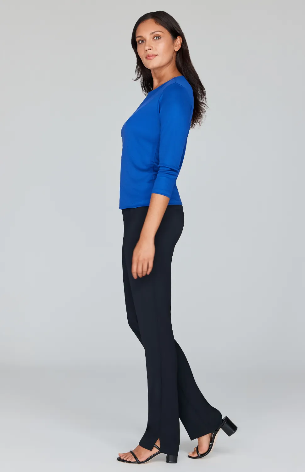 Silk Knit Tee - Cobalt