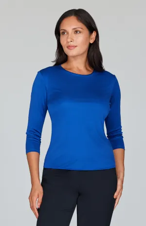 Silk Knit Tee - Cobalt