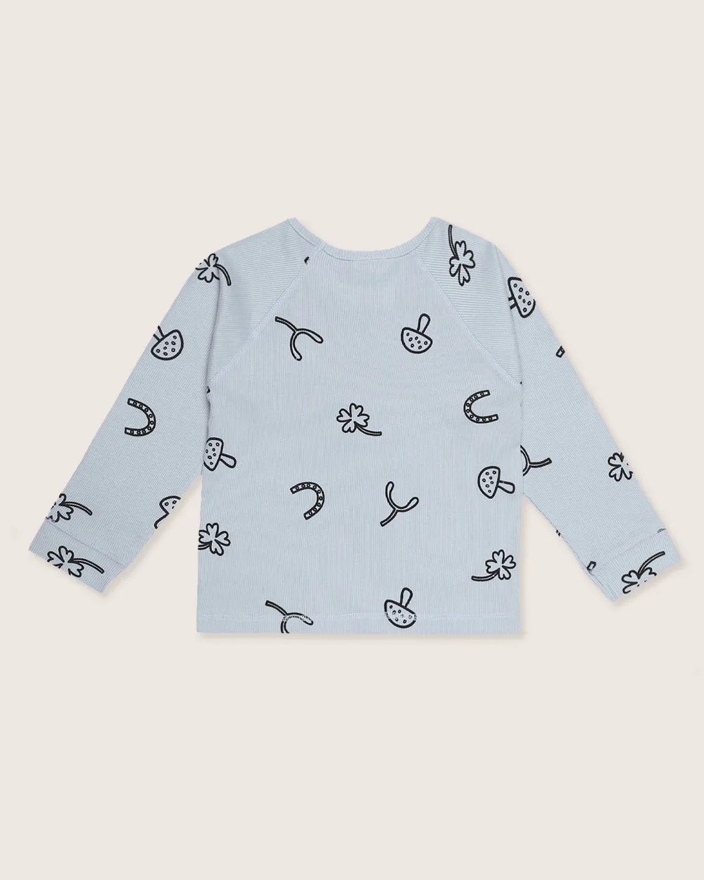 Sky Blue Lucky Print Top