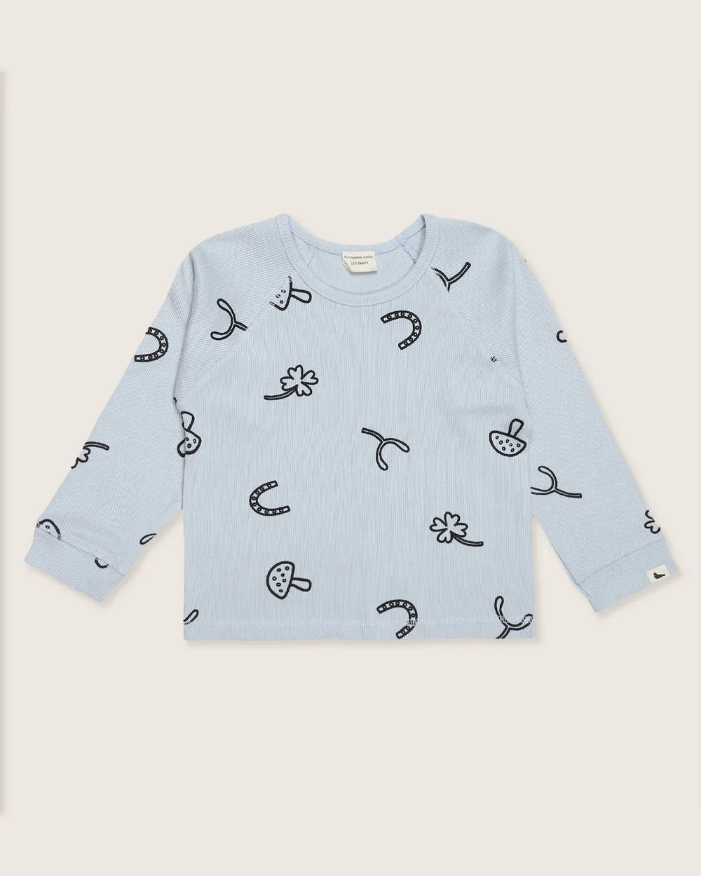 Sky Blue Lucky Print Top