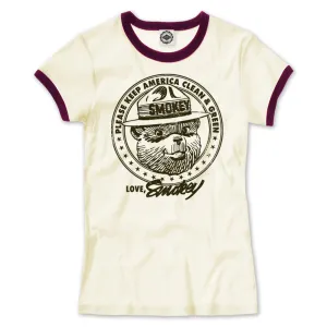 Smokey Bear "Keep America Clean & Green" Women's Ringer Tee