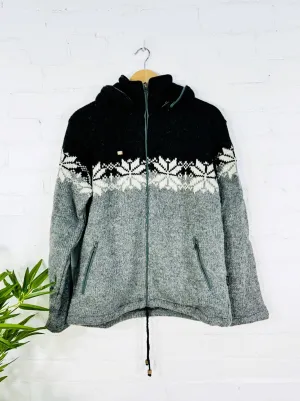 Snowflake Knitted Hood Jacket