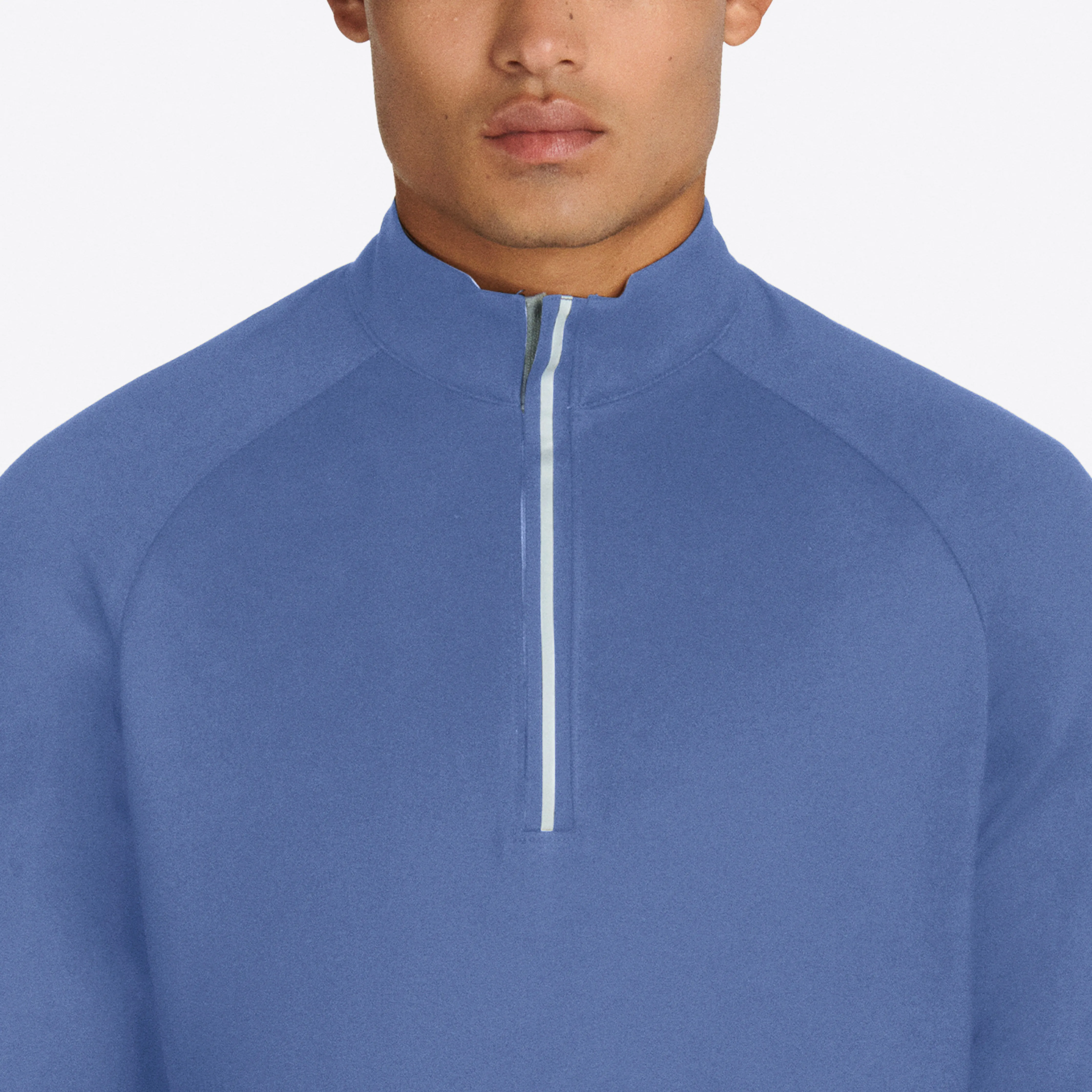 Solid Quarter Zip Mock Neck Pullover