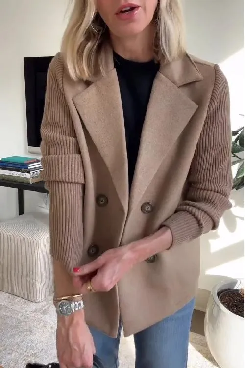 Sorelle - Chic Knit-Sleeve Blazer for Effortless Style