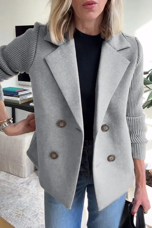 Sorelle - Chic Knit-Sleeve Blazer for Effortless Style