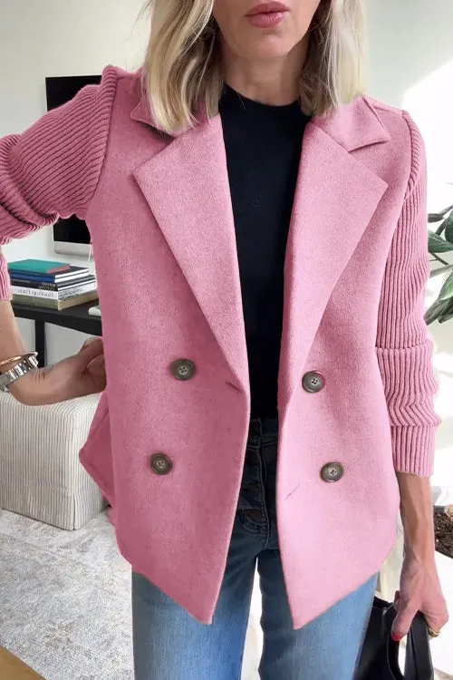 Sorelle - Chic Knit-Sleeve Blazer for Effortless Style