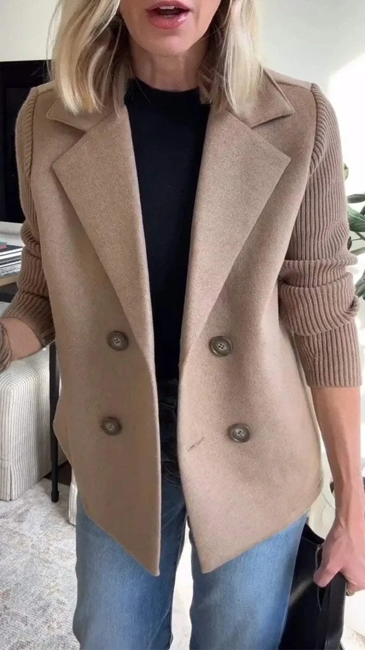 Sorelle - Chic Knit-Sleeve Blazer for Effortless Style