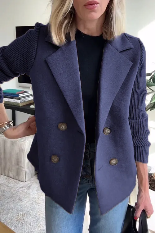 Sorelle - Chic Knit-Sleeve Blazer for Effortless Style
