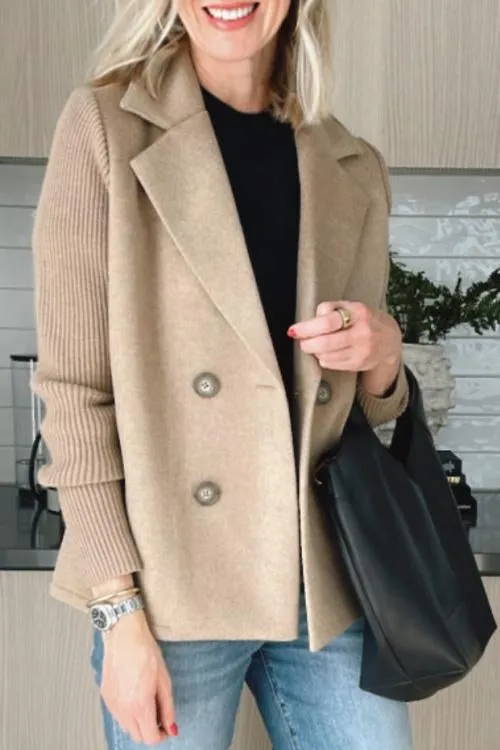 Sorelle - Chic Knit-Sleeve Blazer for Effortless Style