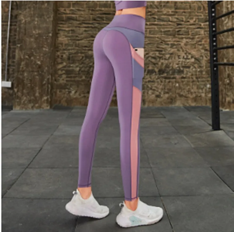 Sport Stitching Fitness Pocket Leggings Yoga Pants trendy